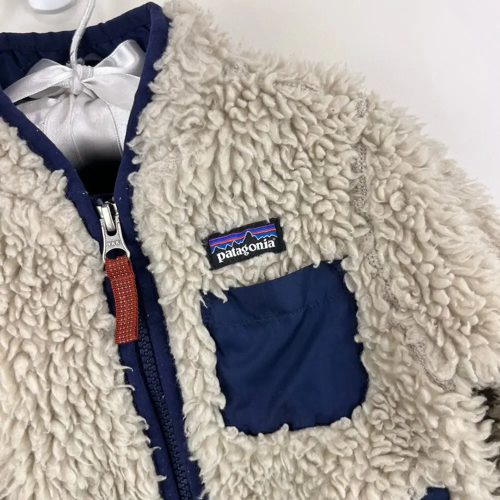 Patagonia Baby Retro-X Fleece Jacket Natural w/ Navy 2T